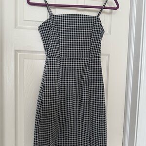 Altar'd State Black and White Houndstooth Midi Dress